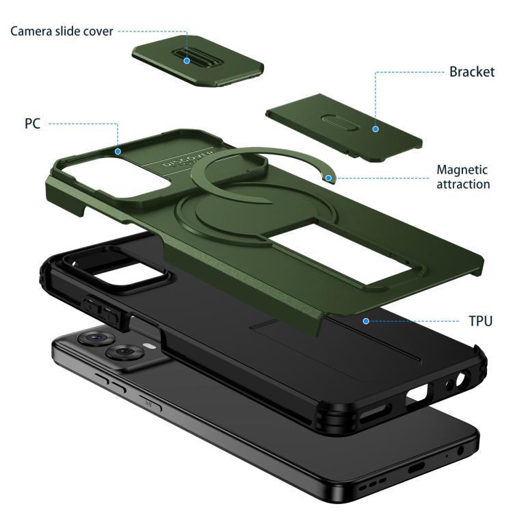 For Motorola Moto G 5G / G Play 5G 2024 Sliding Camshield MagSafe Holder Phone Case
