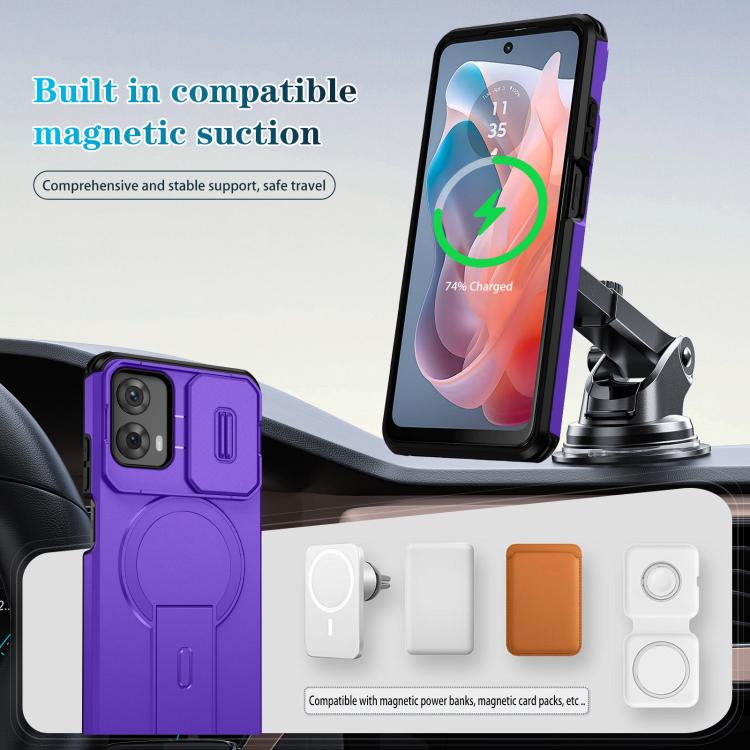 For Motorola Moto G 5G / G Play 5G 2024 Sliding Camshield MagSafe Holder Phone Case