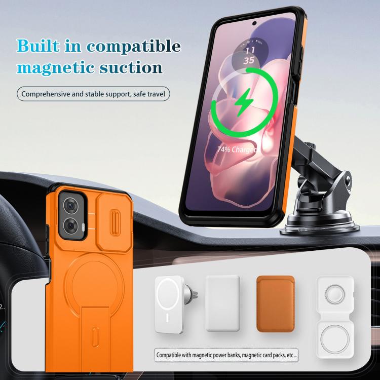 For Motorola Moto G 5G Power 2024 Sliding Camshield MagSafe Holder Phone Case