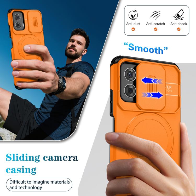 For Motorola Moto G 5G Power 2024 Sliding Camshield MagSafe Holder Phone Case