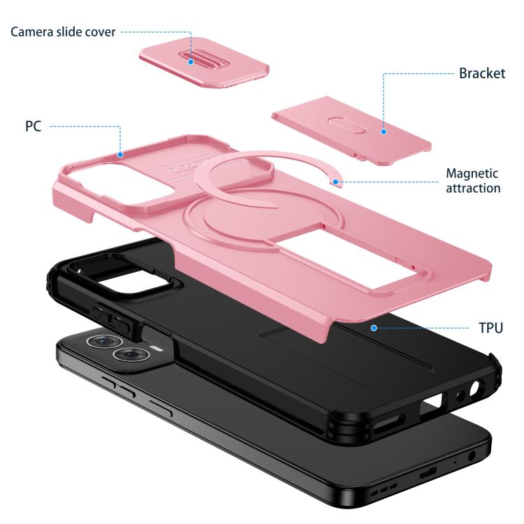 For Motorola Moto G 5G Power 2024 Sliding Camshield MagSafe Holder Phone Case