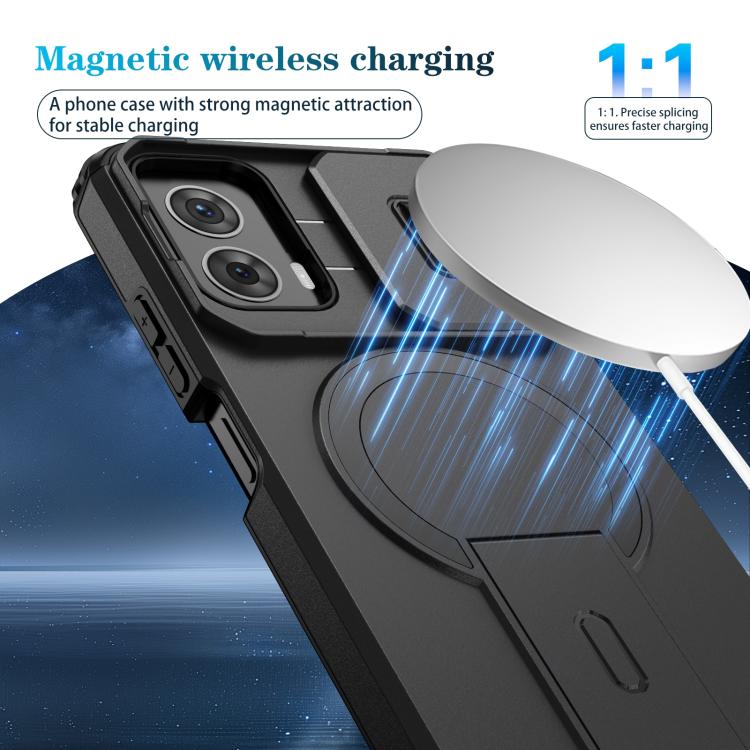 For Motorola Moto G 5G Power 2024 Sliding Camshield MagSafe Holder Phone Case