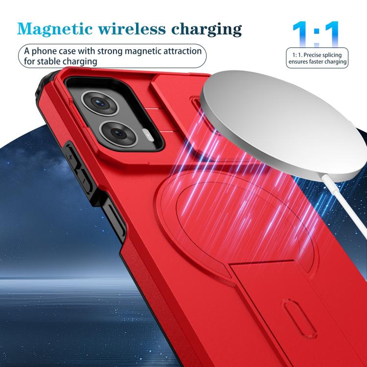For Motorola Moto G 5G Power 2024 Sliding Camshield MagSafe Holder Phone Case