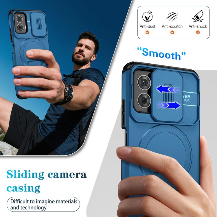 For Motorola Moto G 5G Power 2024 Sliding Camshield MagSafe Holder Phone Case