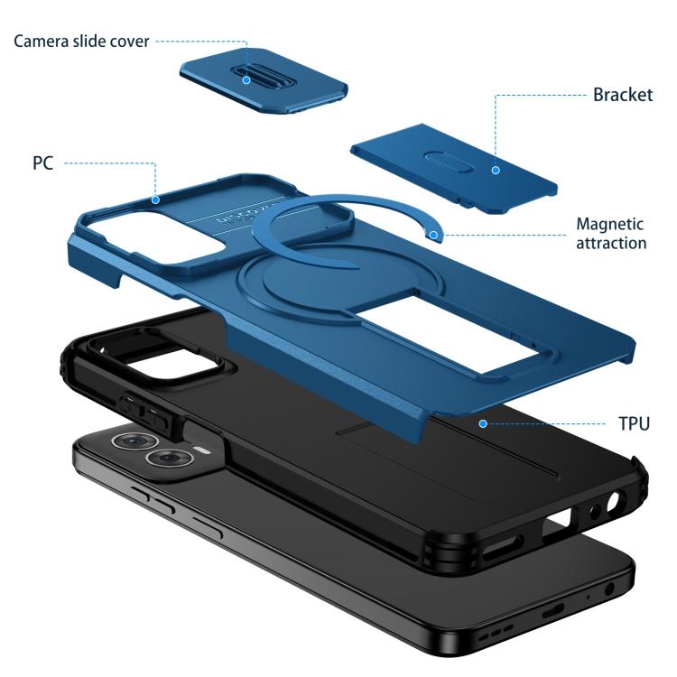 For Motorola Moto G 5G Power 2024 Sliding Camshield MagSafe Holder Phone Case