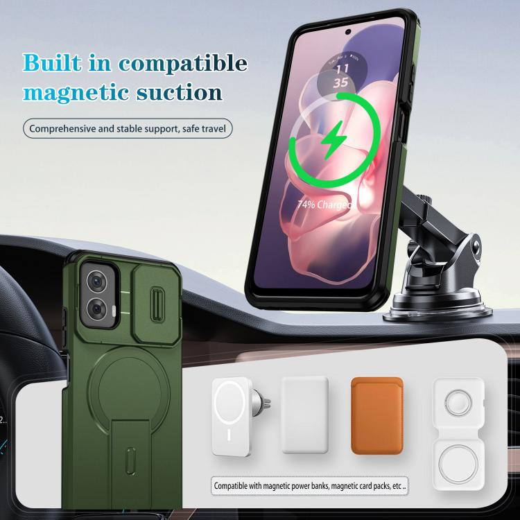 For Motorola Moto G 5G Power 2024 Sliding Camshield MagSafe Holder Phone Case