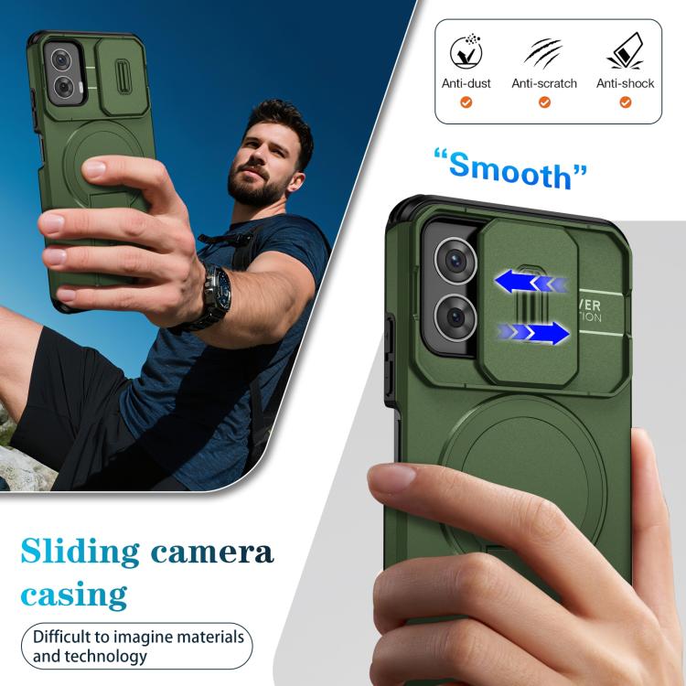 For Motorola Moto G 5G Power 2024 Sliding Camshield MagSafe Holder Phone Case