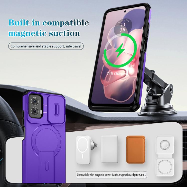 For Motorola Moto G 5G Power 2024 Sliding Camshield MagSafe Holder Phone Case