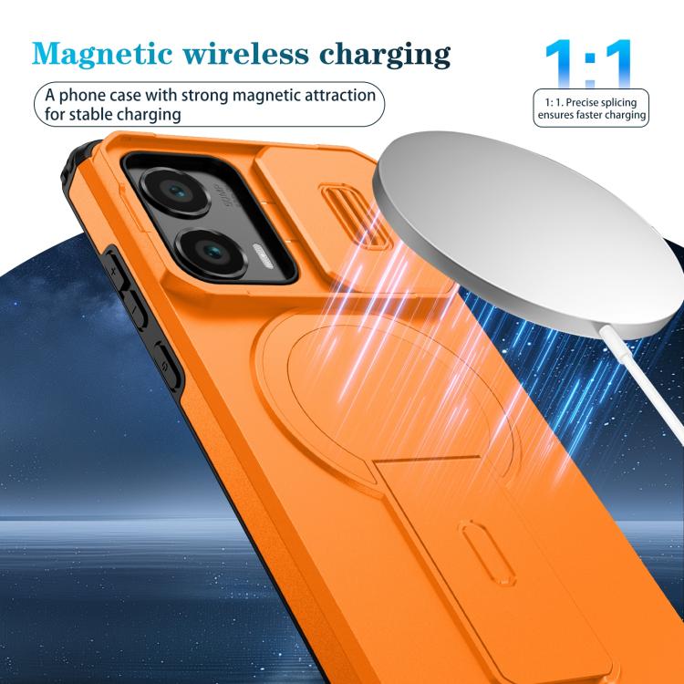 For Motorola Moto G Stylus 2024 Sliding Camshield MagSafe Holder Phone Case