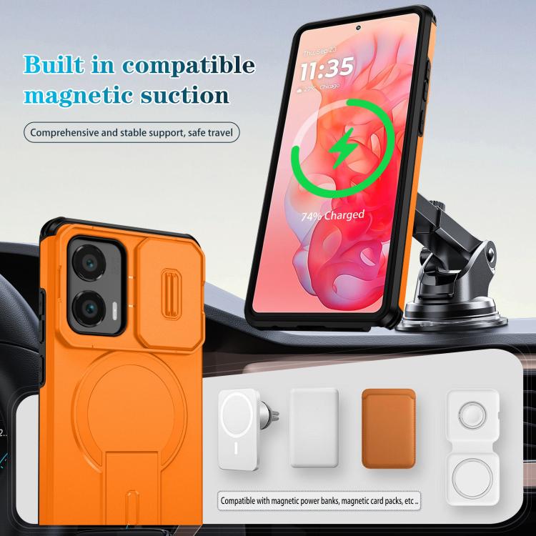 For Motorola Moto G Stylus 2024 Sliding Camshield MagSafe Holder Phone Case