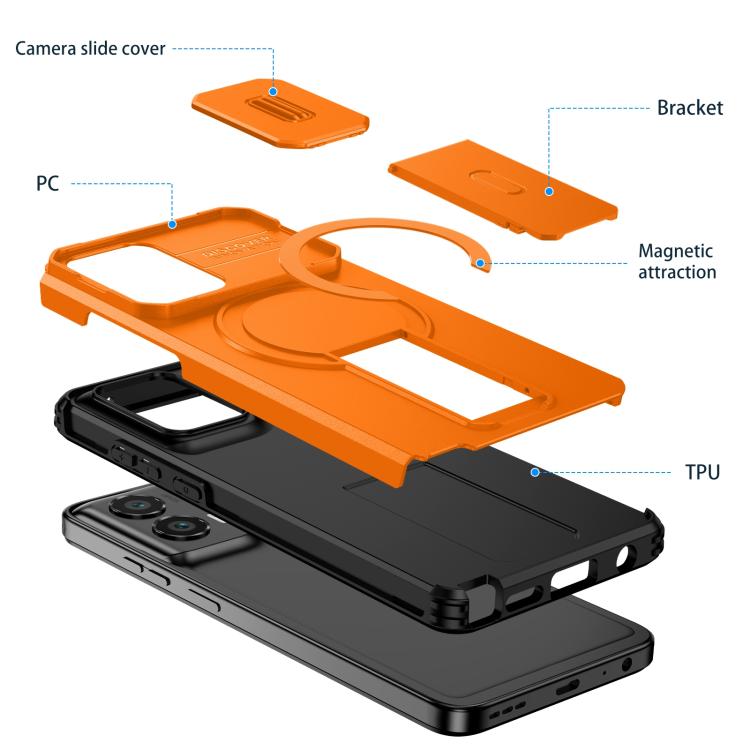 For Motorola Moto G Stylus 2024 Sliding Camshield MagSafe Holder Phone Case