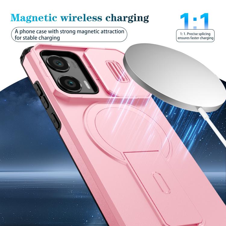 For Motorola Moto G Stylus 2024 Sliding Camshield MagSafe Holder Phone Case