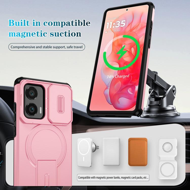 For Motorola Moto G Stylus 2024 Sliding Camshield MagSafe Holder Phone Case