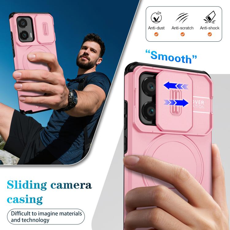For Motorola Moto G Stylus 2024 Sliding Camshield MagSafe Holder Phone Case