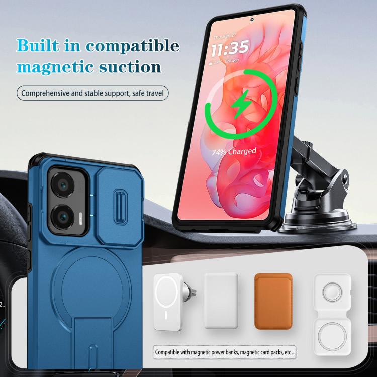 For Motorola Moto G Stylus 2024 Sliding Camshield MagSafe Holder Phone Case