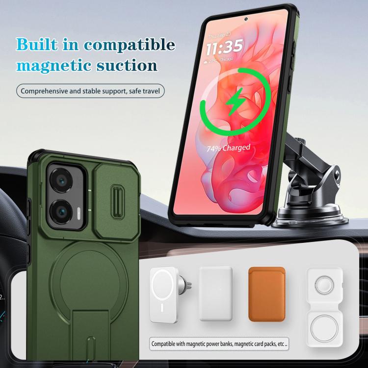 For Motorola Moto G Stylus 2024 Sliding Camshield MagSafe Holder Phone Case