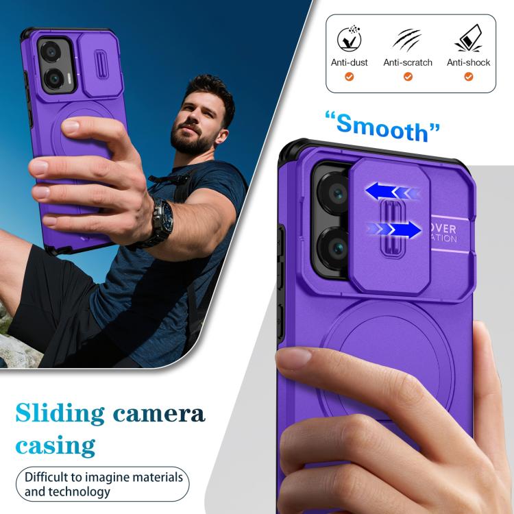 For Motorola Moto G Stylus 2024 Sliding Camshield MagSafe Holder Phone Case