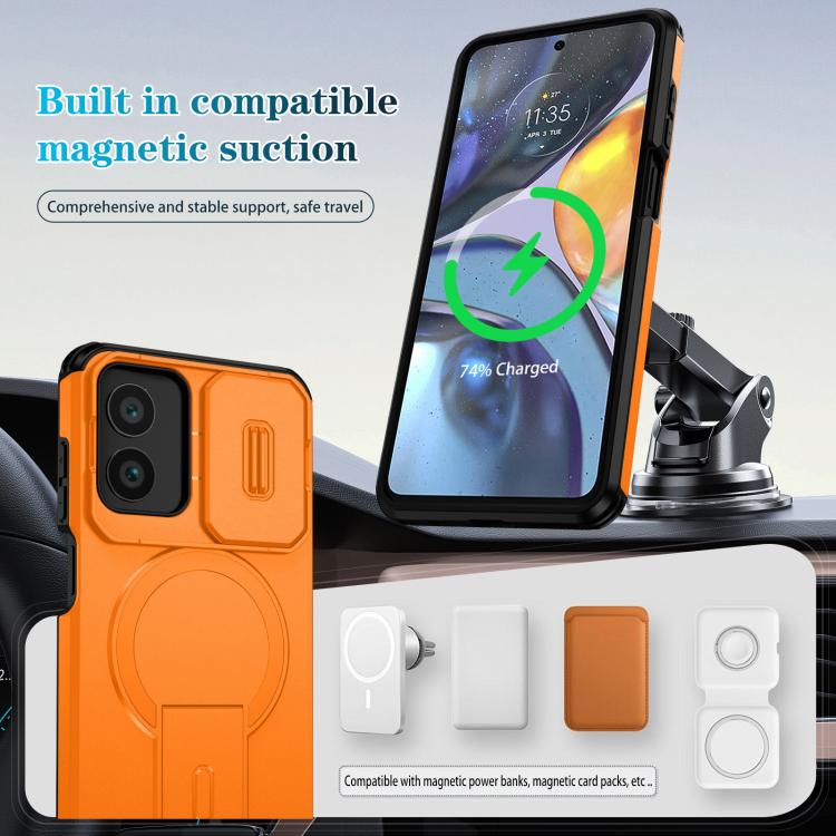 For Motorola Moto G Play 4G 2024 / G22 Sliding Camshield MagSafe Holder Phone Case