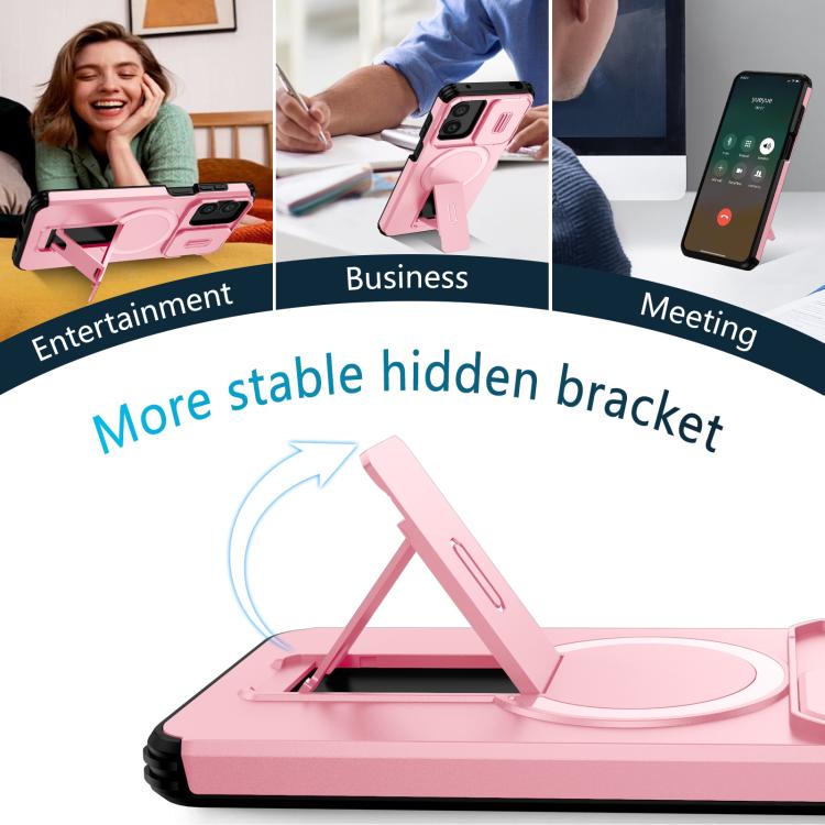 For Motorola Moto G Play 4G 2024 / G22 Sliding Camshield MagSafe Holder Phone Case