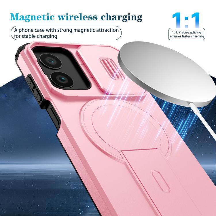 For Motorola Moto G Play 4G 2024 / G22 Sliding Camshield MagSafe Holder Phone Case