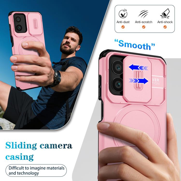 For Motorola Moto G Play 4G 2024 / G22 Sliding Camshield MagSafe Holder Phone Case