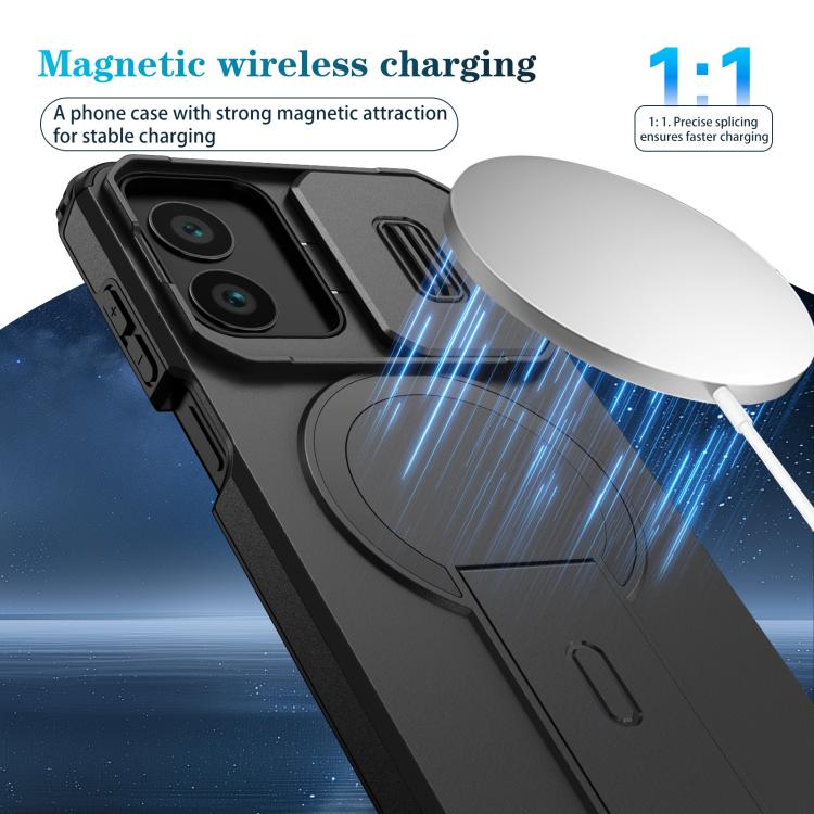 For Motorola Moto G Play 4G 2024 / G22 Sliding Camshield MagSafe Holder Phone Case