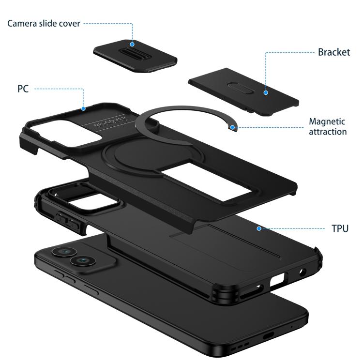 For Motorola Moto G Play 4G 2024 / G22 Sliding Camshield MagSafe Holder Phone Case