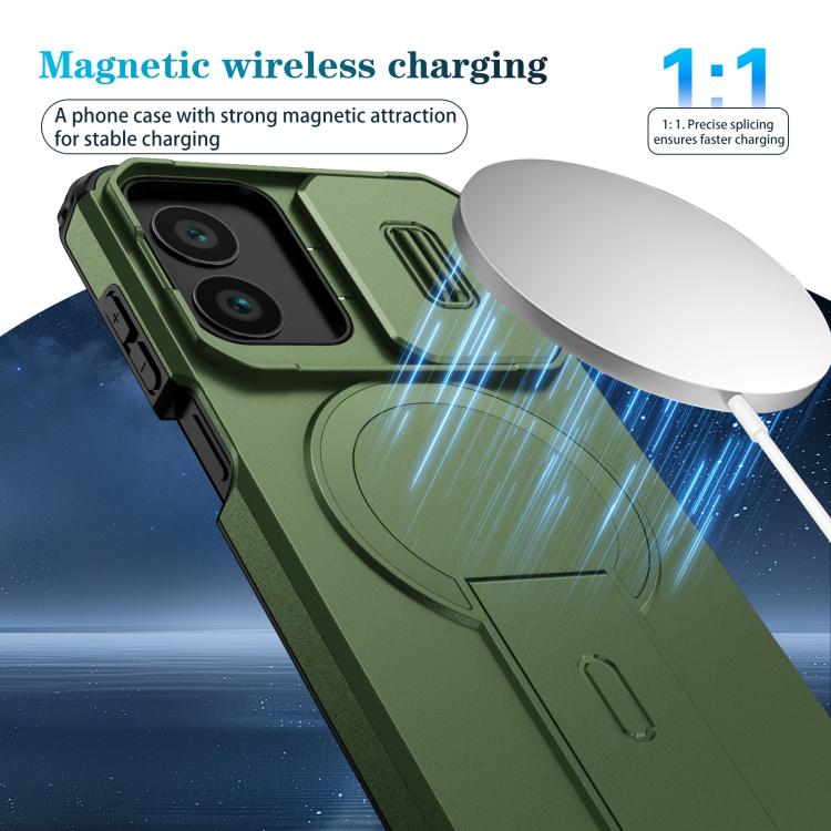 For Motorola Moto G Play 4G 2024 / G22 Sliding Camshield MagSafe Holder Phone Case