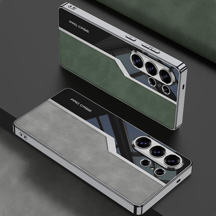 For Samsung Galaxy S26 Ultra 5G GKK Plating TPU + Leather Supercar Frosted Full Coverage Phone Case