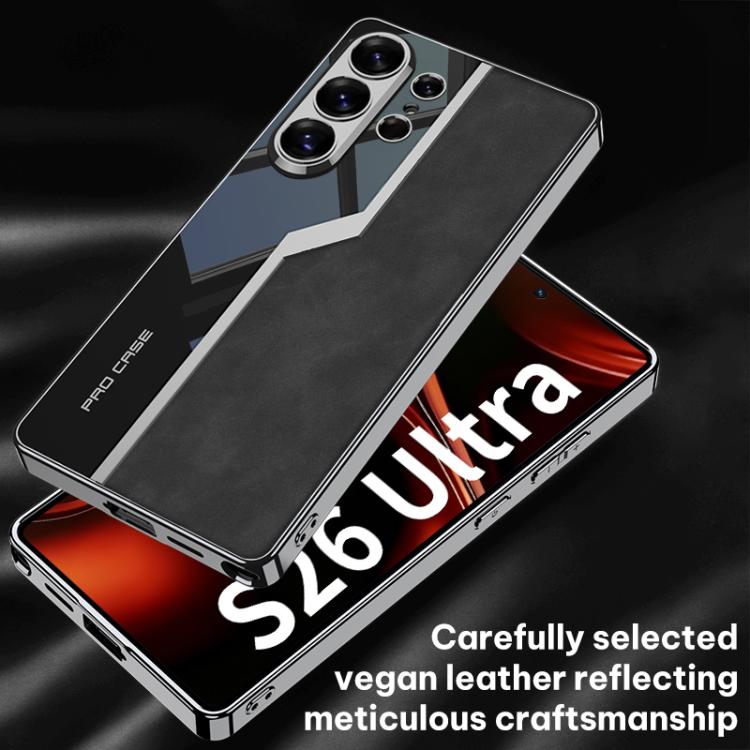 For Samsung Galaxy S26 Ultra 5G GKK Plating TPU + Leather Supercar Frosted Full Coverage Phone Case