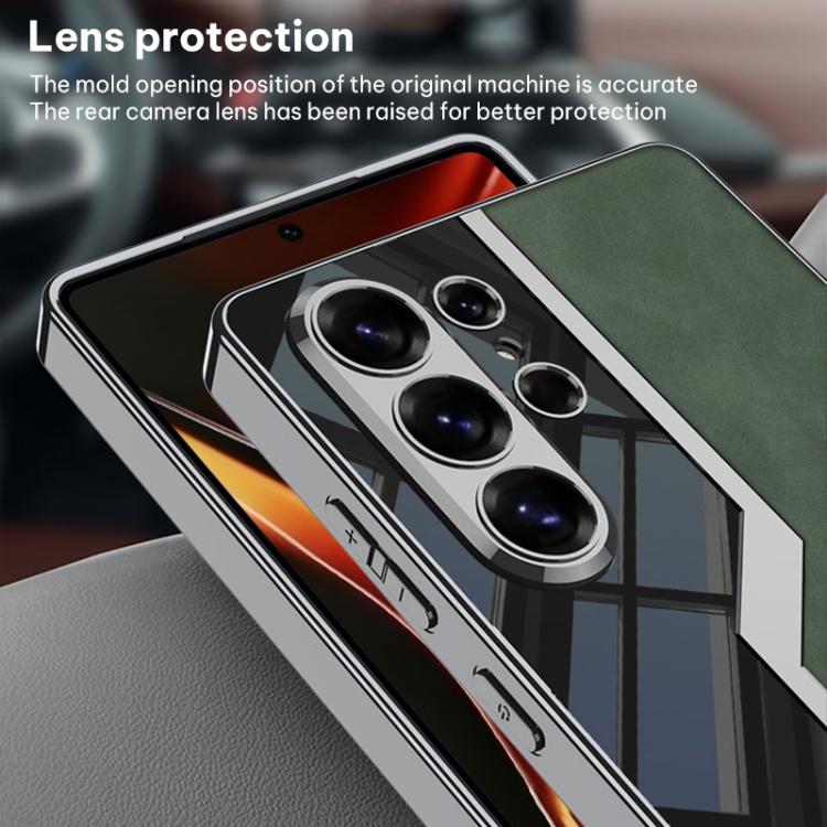 For Samsung Galaxy S26 Ultra 5G GKK Plating TPU + Leather Supercar Frosted Full Coverage Phone Case
