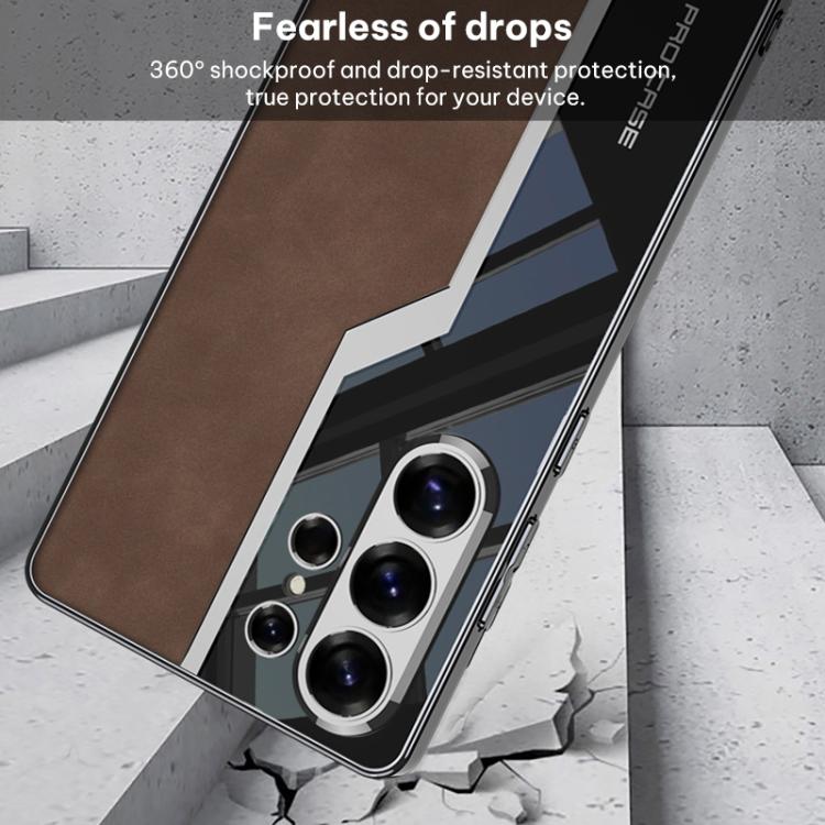 For Samsung Galaxy S26 Ultra 5G GKK Plating TPU + Leather Supercar Frosted Full Coverage Phone Case