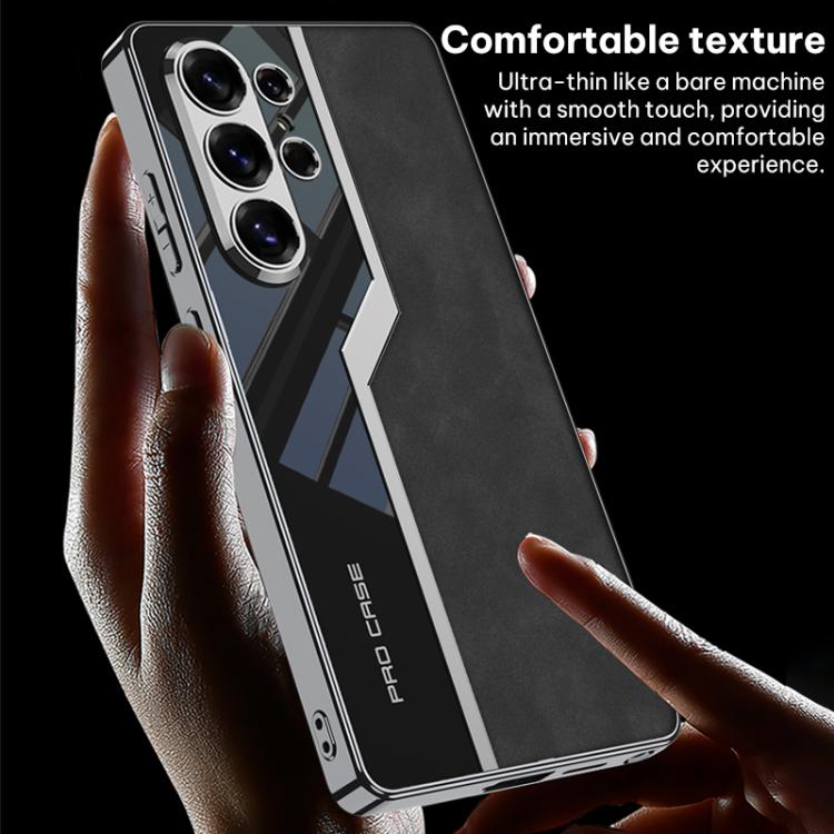For Samsung Galaxy S26 Ultra 5G GKK Plating TPU + Leather Supercar Frosted Full Coverage Phone Case