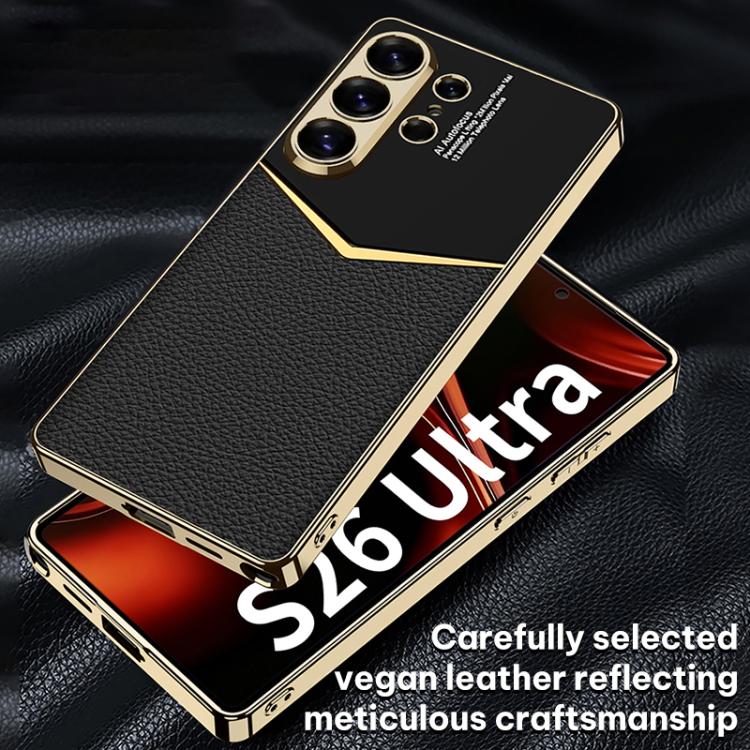 For Samsung Galaxy S26 Ultra 5G GKK Plating Soft TPU + Leather Full Coverage Phone Case