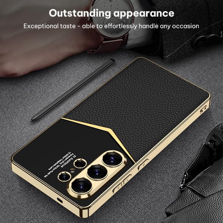 For Samsung Galaxy S26 Ultra 5G GKK Plating Soft TPU + Leather Full Coverage Phone Case
