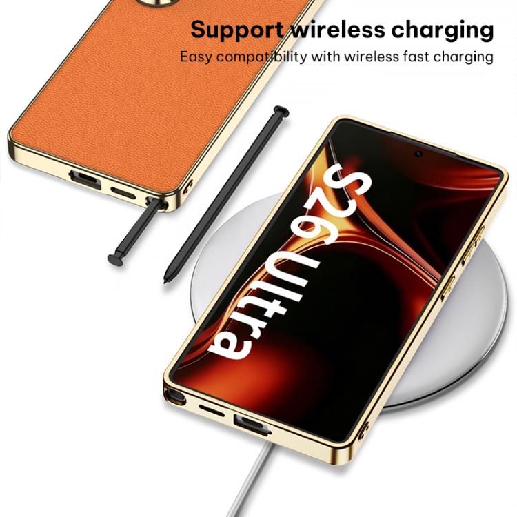For Samsung Galaxy S26 Ultra 5G GKK Plating TPU + Leather Full Coverage Phone Case