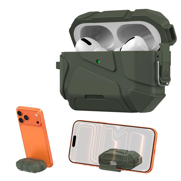For AirPods Pro 3 XDcase Football-style Security Lock TPU Earbud Case with Hook & Holder