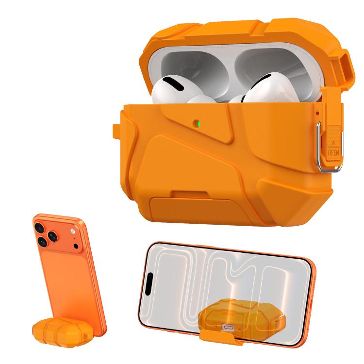 For AirPods Pro 3 XDcase Football-style Security Lock TPU Earbud Case with Hook & Holder
