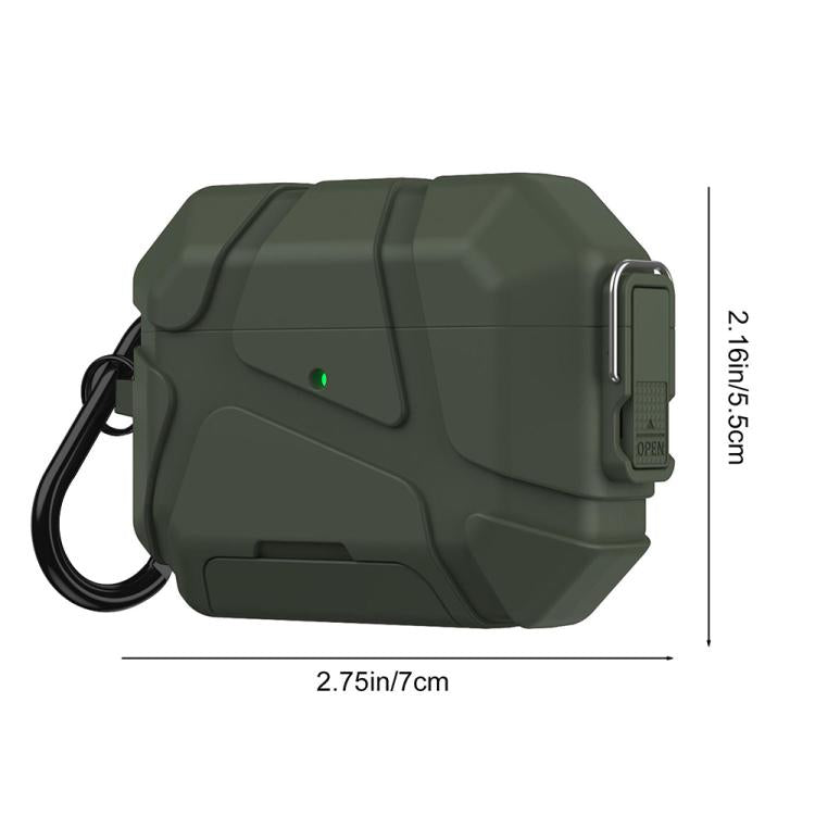 For AirPods Pro 2 / 1 XDcase Football-style Security Lock TPU Earbud Case with Hook & Holder