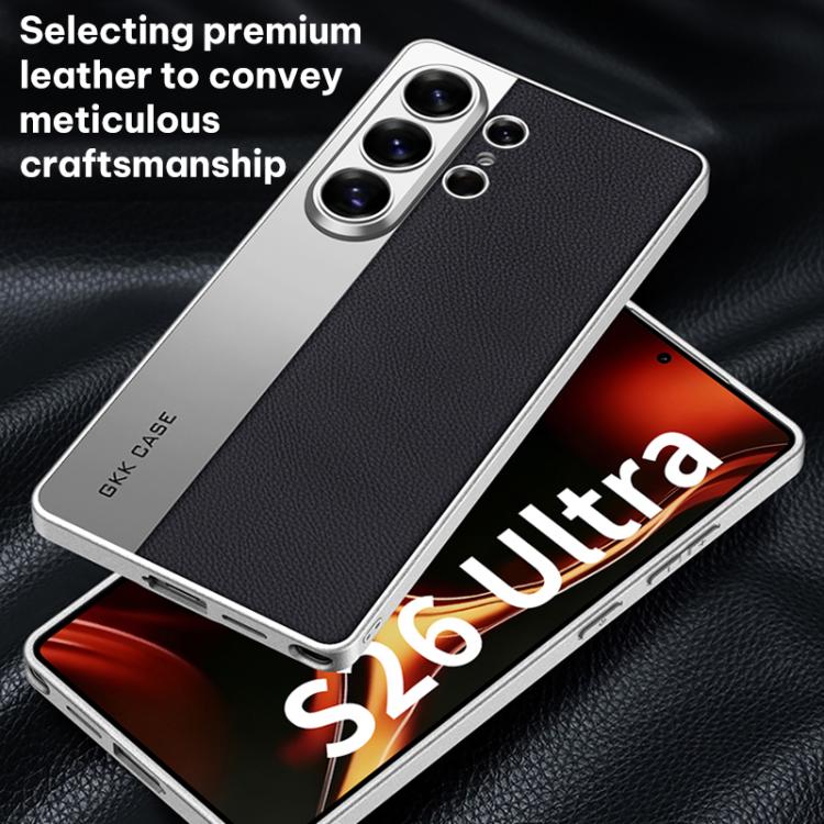 For Samsung Galaxy S26 Ultra 5G GKK Plating Leather Leading Style Matte Full Coverage Phone Case