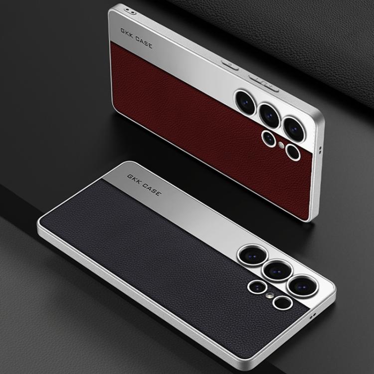 For Samsung Galaxy S25 Ultra 5G GKK Plating Leather Leading Style Matte Full Coverage Phone Case