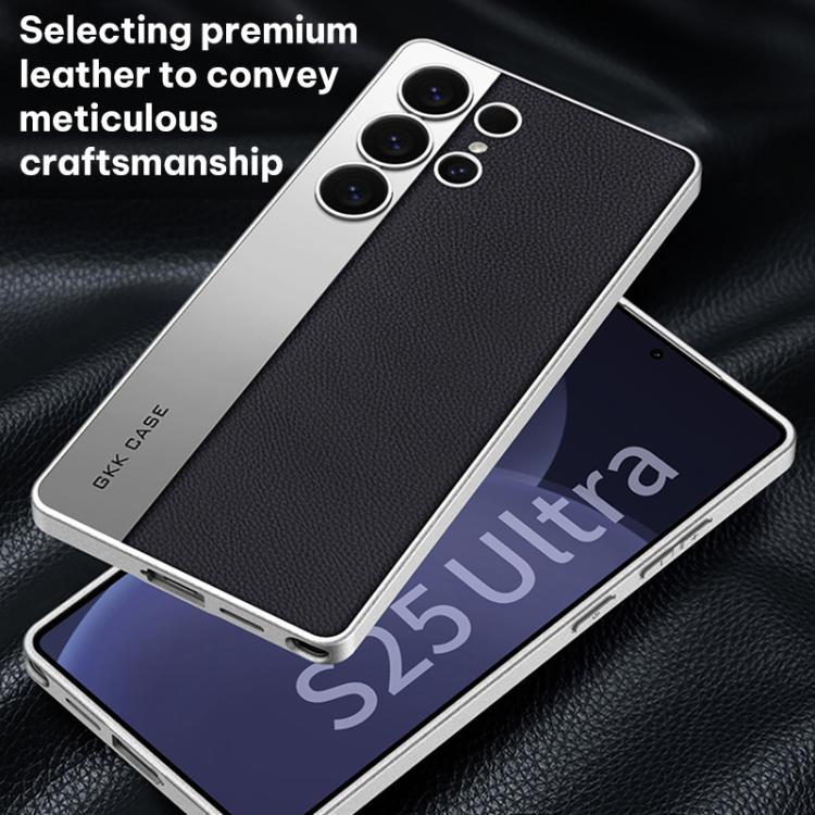 For Samsung Galaxy S25 Ultra 5G GKK Plating Leather Leading Style Matte Full Coverage Phone Case