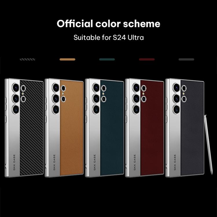 For Samsung Galaxy S24 Ultra 5G GKK Plating Leather Leading Style Matte Full Coverage Phone Case