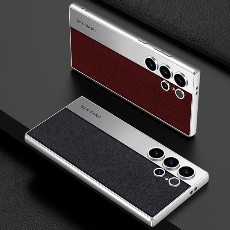 For Samsung Galaxy S24 Ultra 5G GKK Plating Leather Leading Style Matte Full Coverage Phone Case