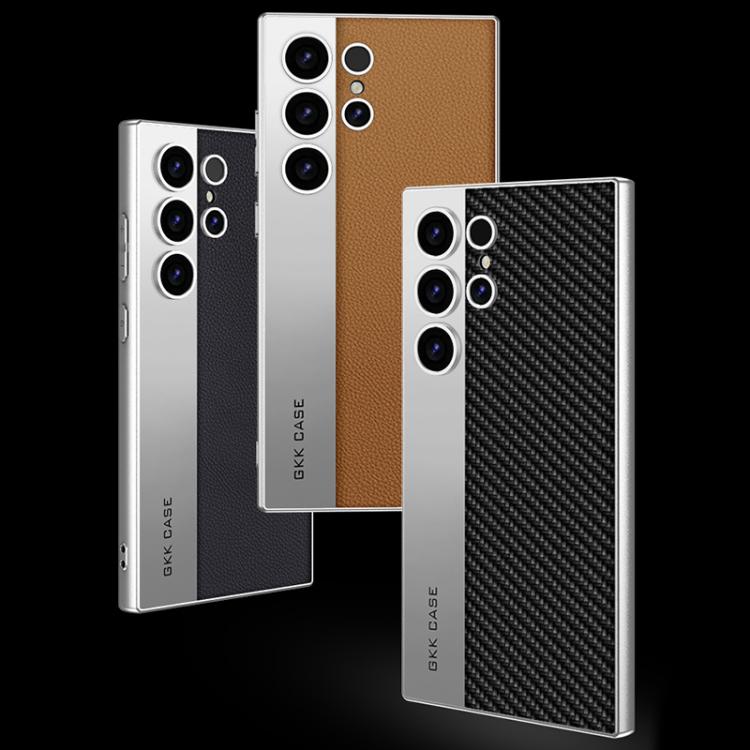 For Samsung Galaxy S23 Ultra 5G GKK Plating Leather Leading Style Matte Full Coverage Phone Case