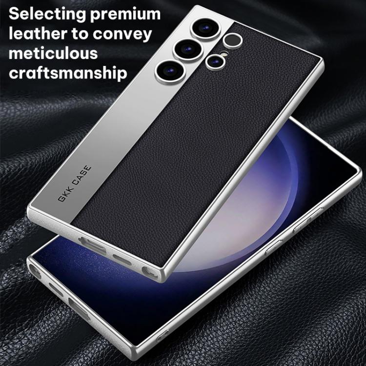 For Samsung Galaxy S23 Ultra 5G GKK Plating Leather Leading Style Matte Full Coverage Phone Case