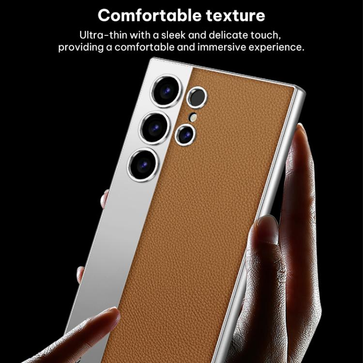For Samsung Galaxy S23 Ultra 5G GKK Plating Leather Leading Style Matte Full Coverage Phone Case