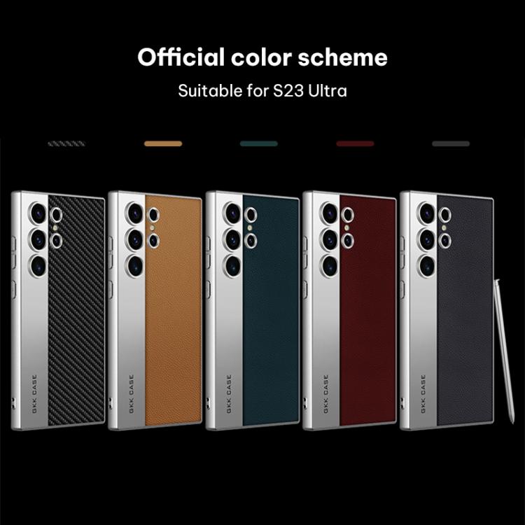 For Samsung Galaxy S23 Ultra 5G GKK Plating Leather Leading Style Matte Full Coverage Phone Case