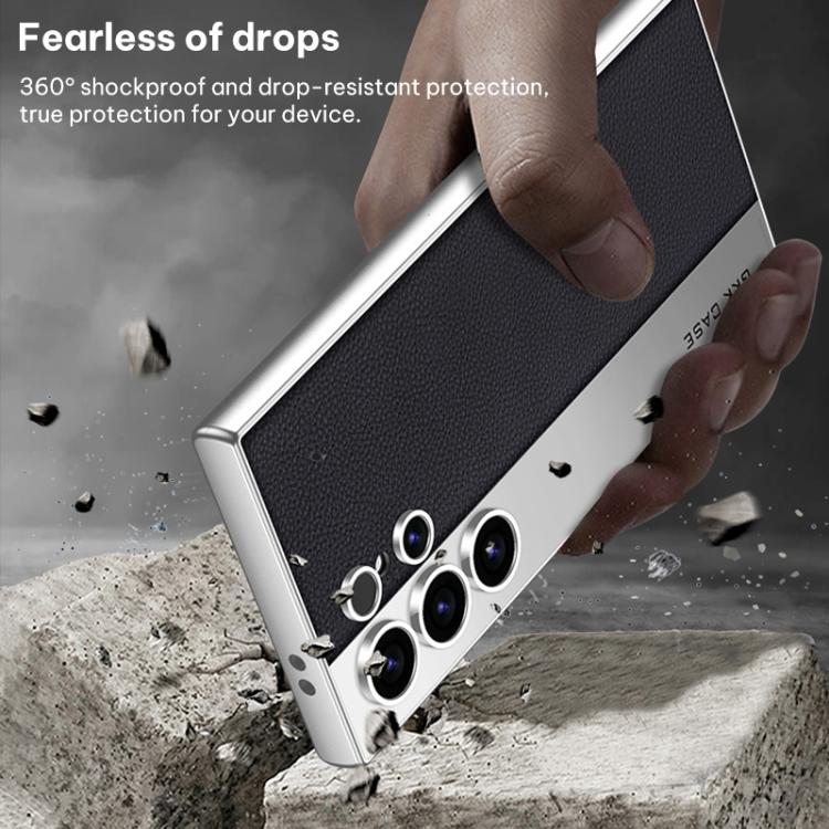 For Samsung Galaxy S23 Ultra 5G GKK Plating Leather Leading Style Matte Full Coverage Phone Case