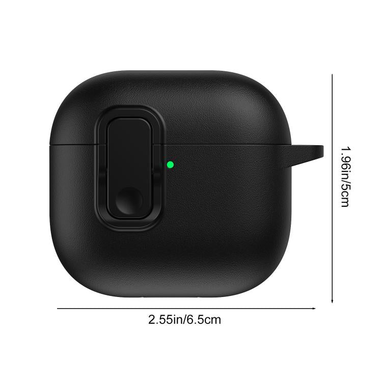 For AirPods 4 XDcase Faux Leather Texture Security Lock TPU Earbud Case